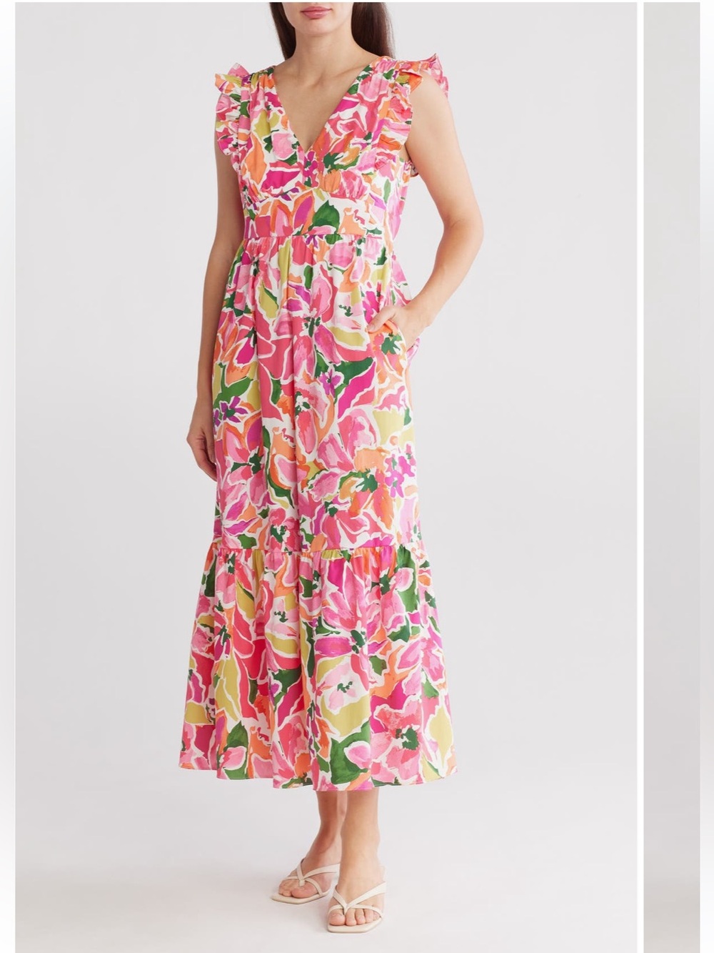 NWT Maggy London Floral Maxi Dress Wedding, Bridal Shower, Summer Size 16